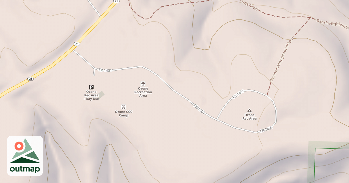Map of OZONE RECREATION