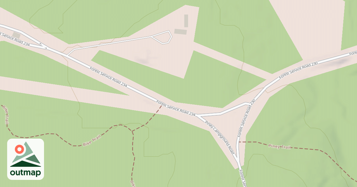 Map of PINEY ENTRANCE ROAD