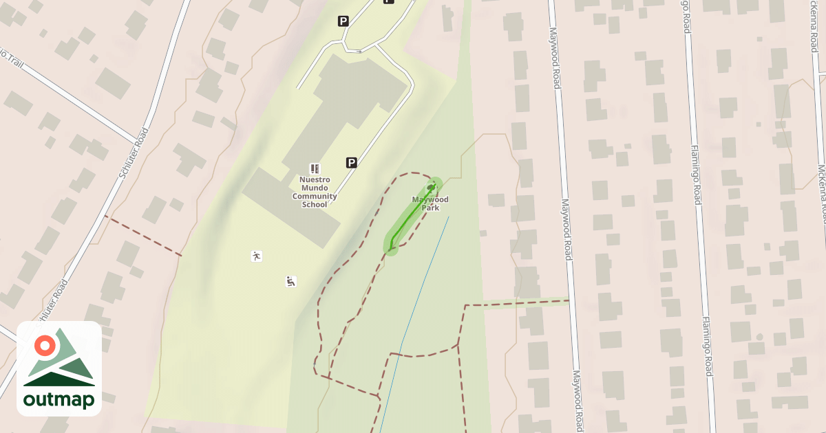 Map of Maywood Park Mountain Bike Trail