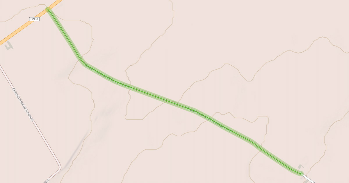 Map preview of Chemin rural d'Estrée à Wiancourt