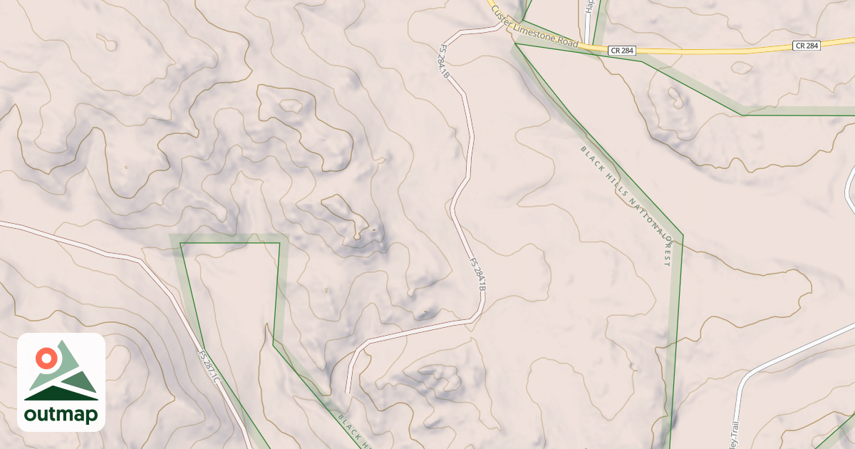 Map of CUSTER LIMESTONE BR 1B