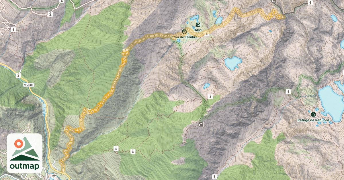 Map of Mont Ténibre — Saint-Étienne-de-Tinée