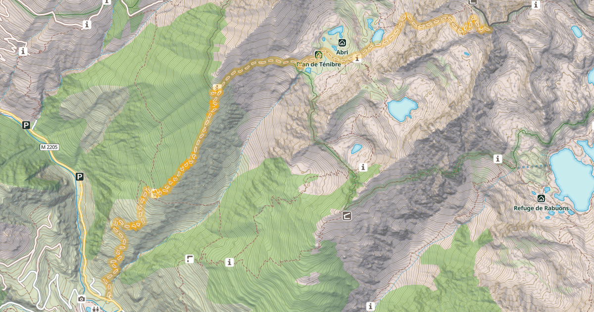 Map preview of Mont Ténibre — Saint-Étienne-de-Tinée