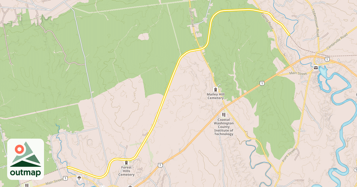 Map of Down East Sunrise Trail