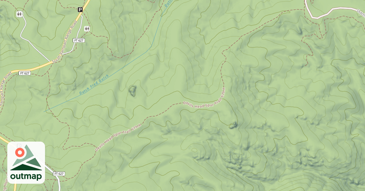 Map of DEVILS HEAD SPUR