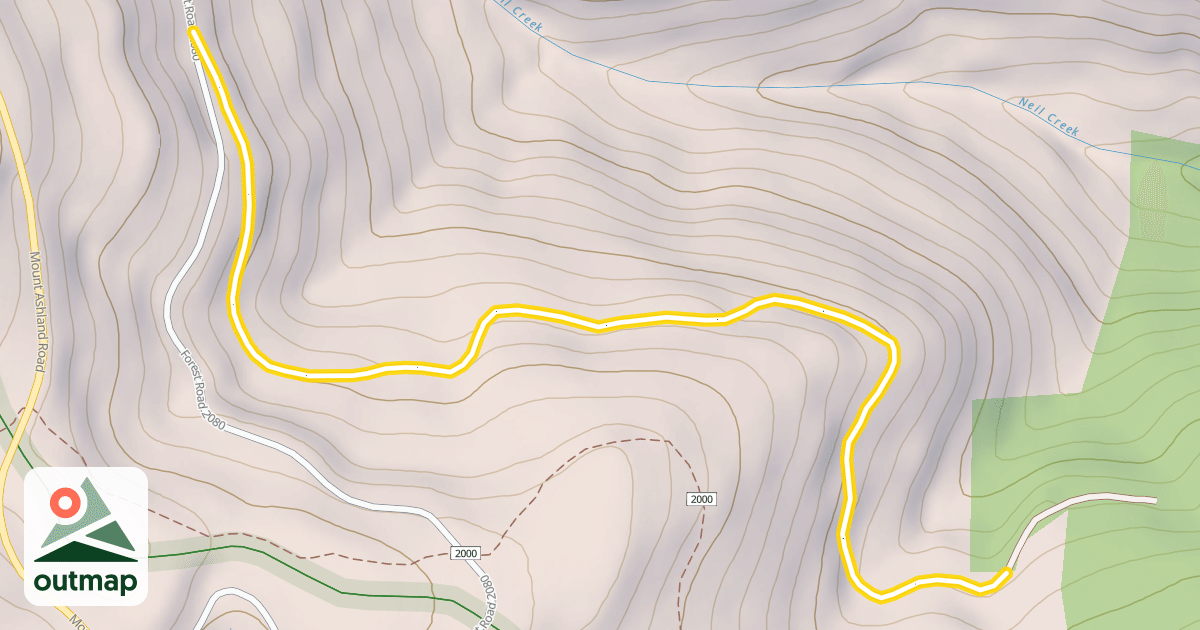 Map of National Forest Development Road 2080-050
