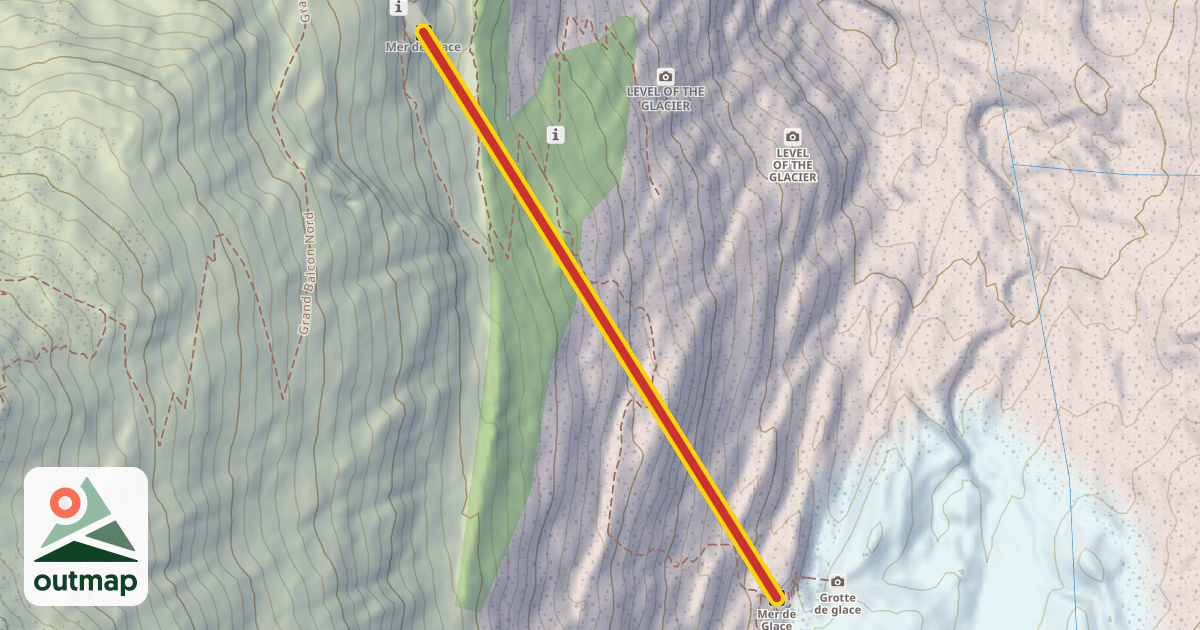 Map of Mer de Glace