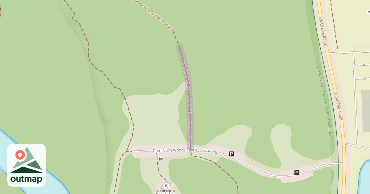 Map of Des Plaines River Trail YellowUnaved
