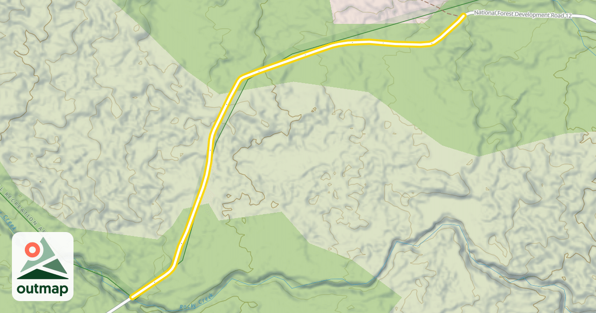 Map of National Forest Development Road 12