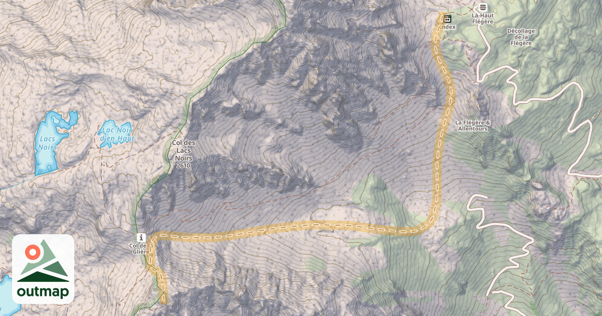 Map of Aiguille Pourrie — Col de l’Index