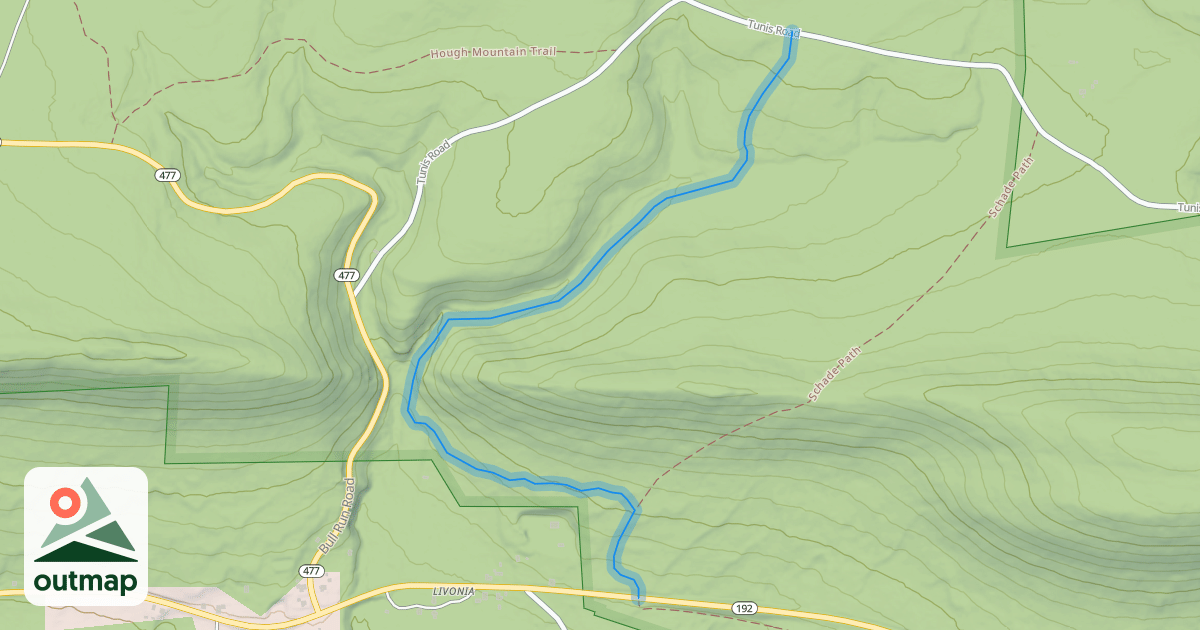 Map of Railroad Run Trail