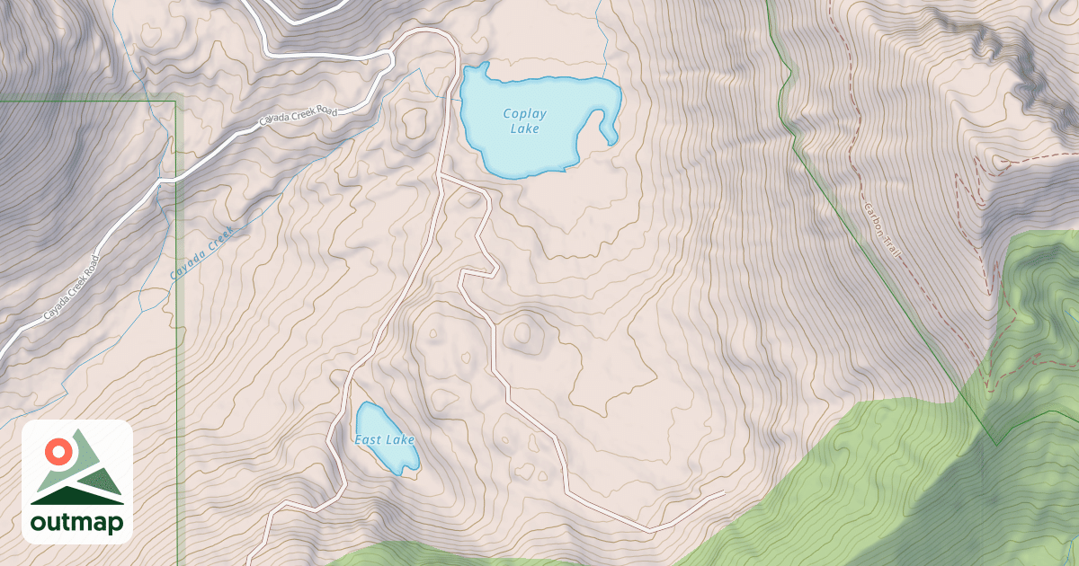 Map of CAYADA MOUNTAIN / COPLAY LAKE