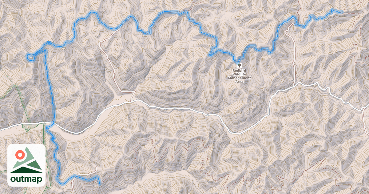 Map of Redbird Crest Trail #801: Section 5A