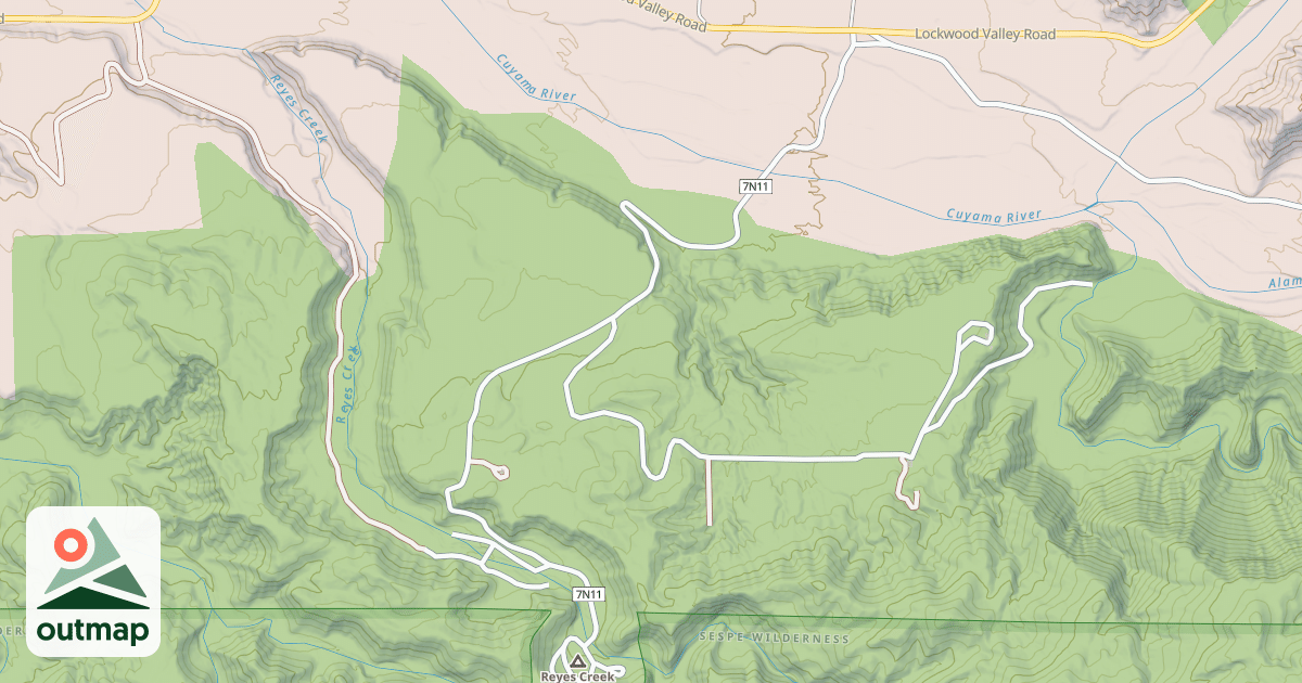 Map of REYES CREEK