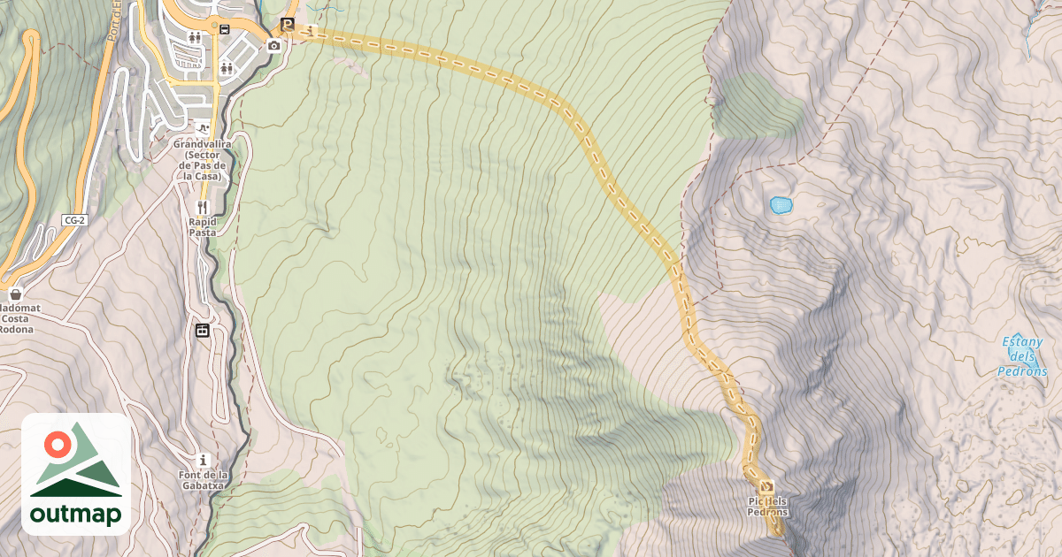 Map of Pic dels Pedrons — Pas de la Casa