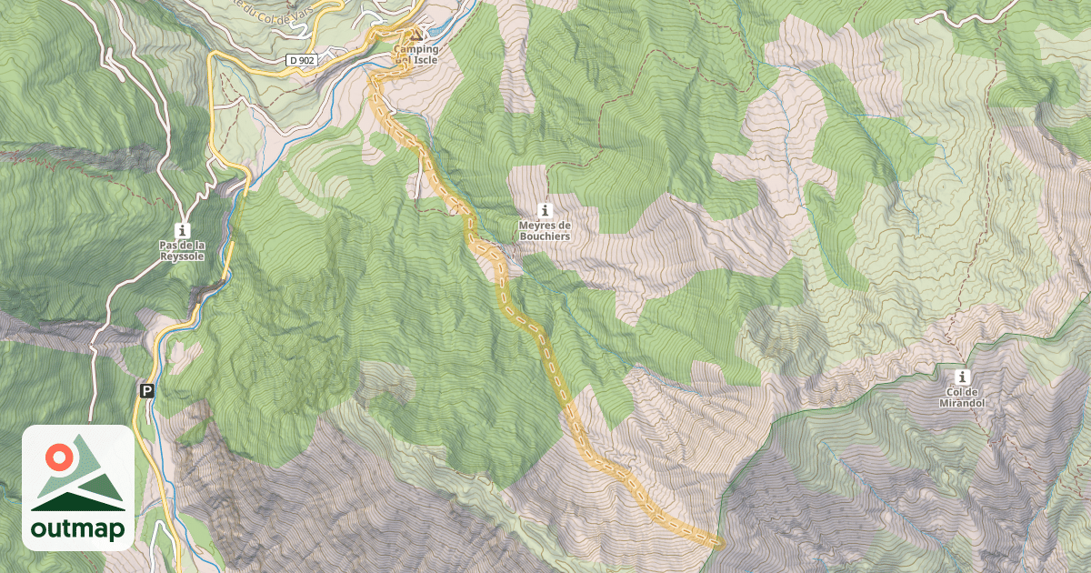 Map of Tête de l'Homme — Saint-Paul-sur-Ubaye