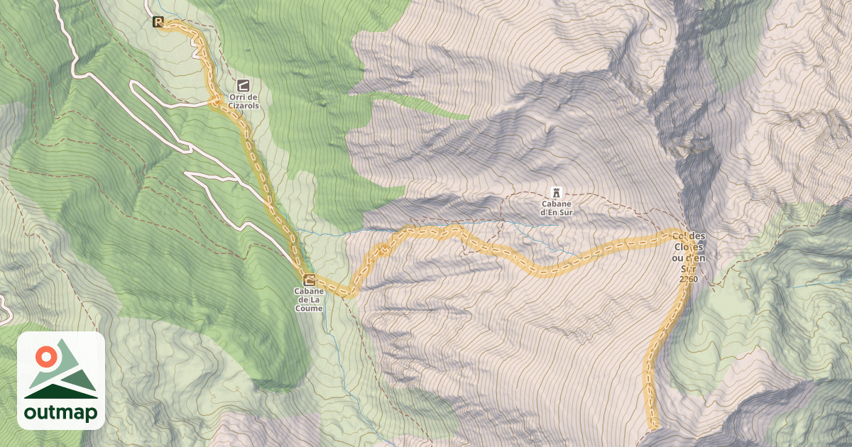 Map of Sarrat de Coste Rébenc — La Llau