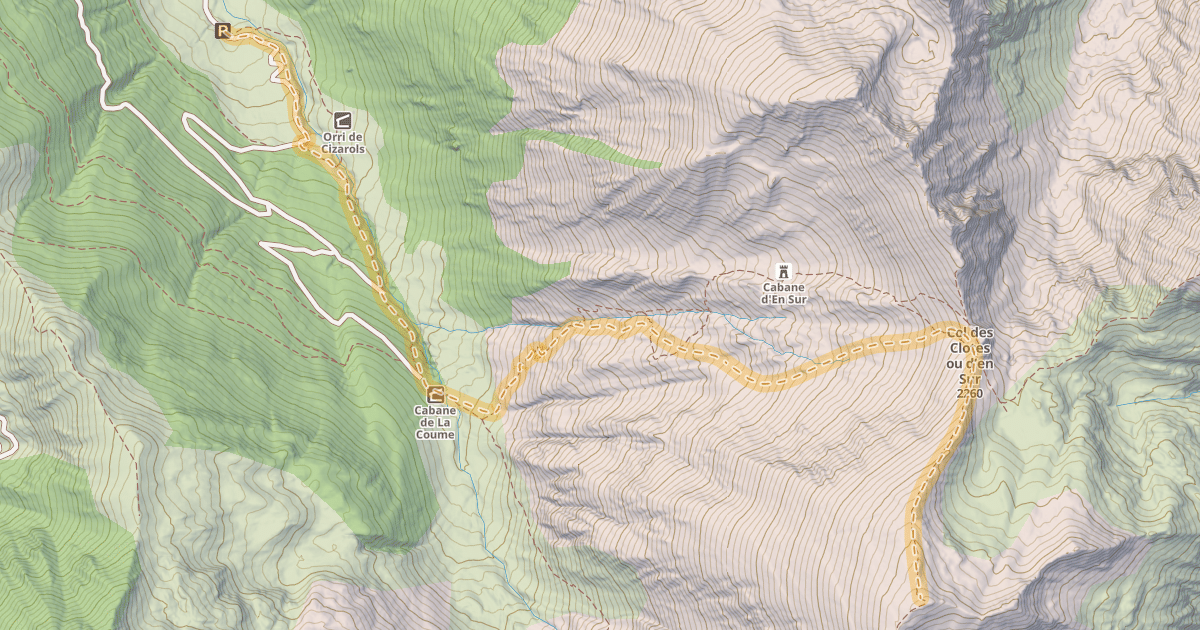 Map preview of Sarrat de Coste Rébenc — La Llau