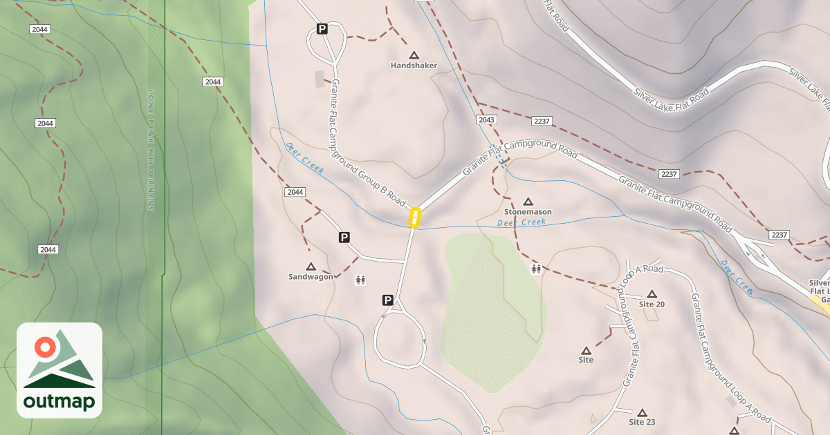 Map of Granite Flat Campground Road
