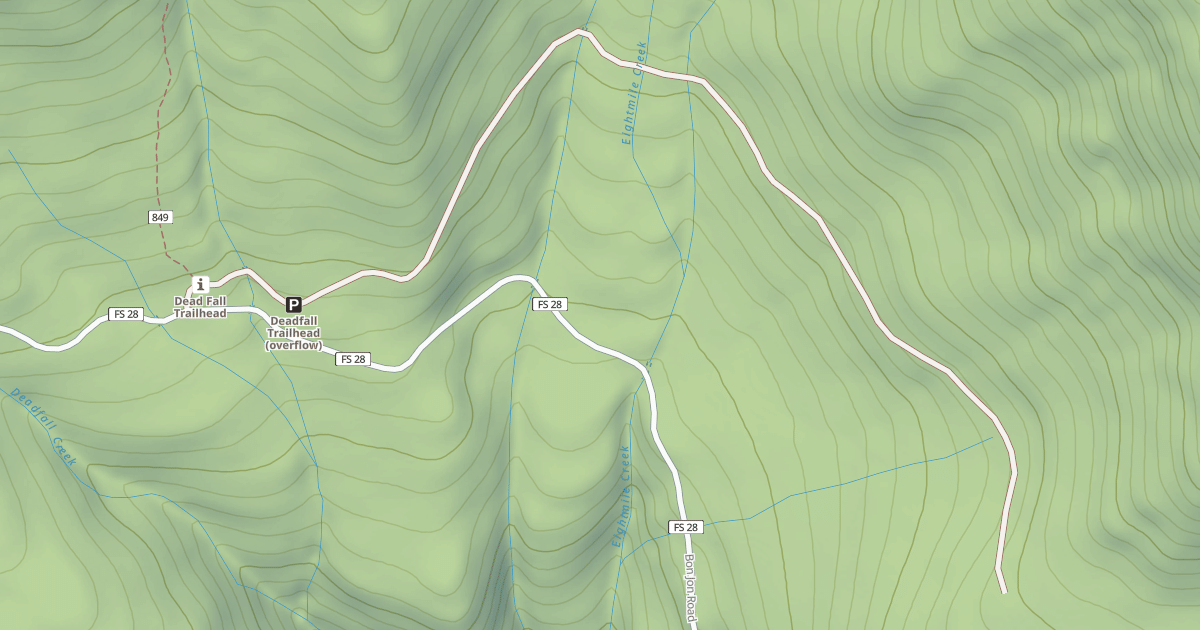 Map preview of USFS National Forest System Roads {9A0DC3A0-C719-42DE-8084-EABB89B05DE0}