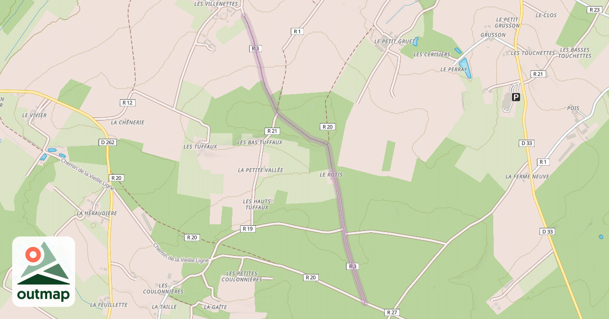 Map of Chemin de Monfort-le-Gesnois au Grand-Lucé