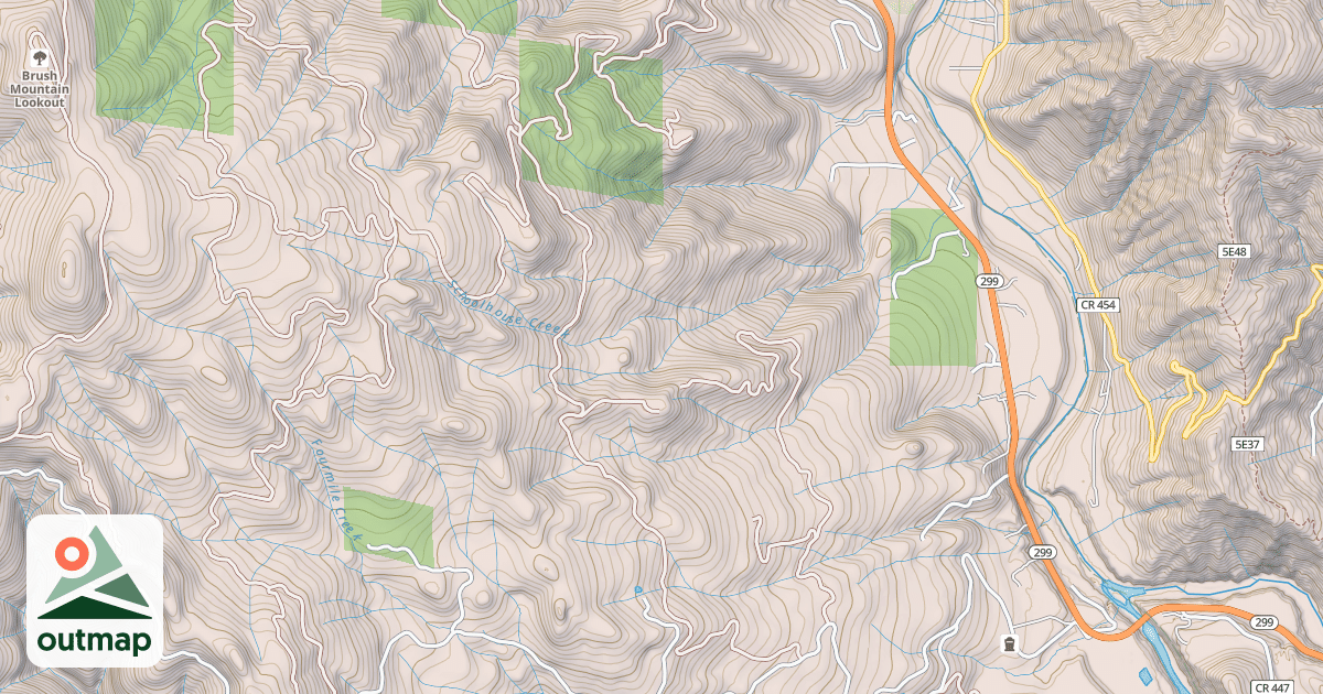Map of FRIDAY SPUR