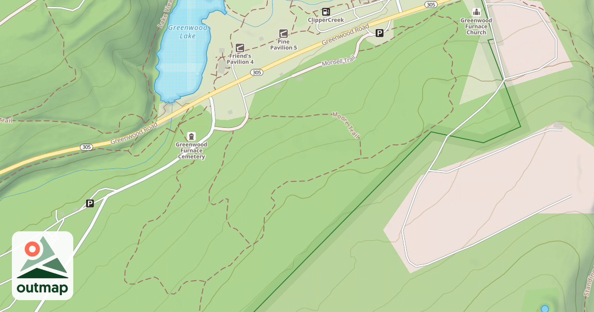 Map of Greenwood Furnace State Park Trails