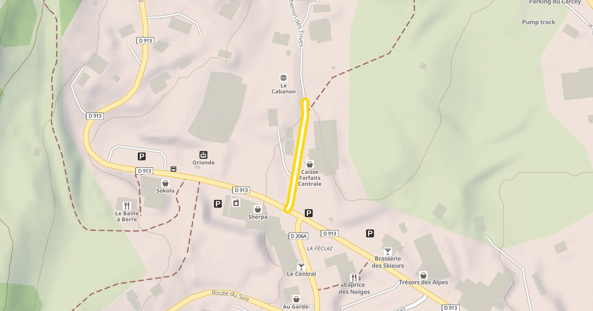 Map preview of Chemin des Trives