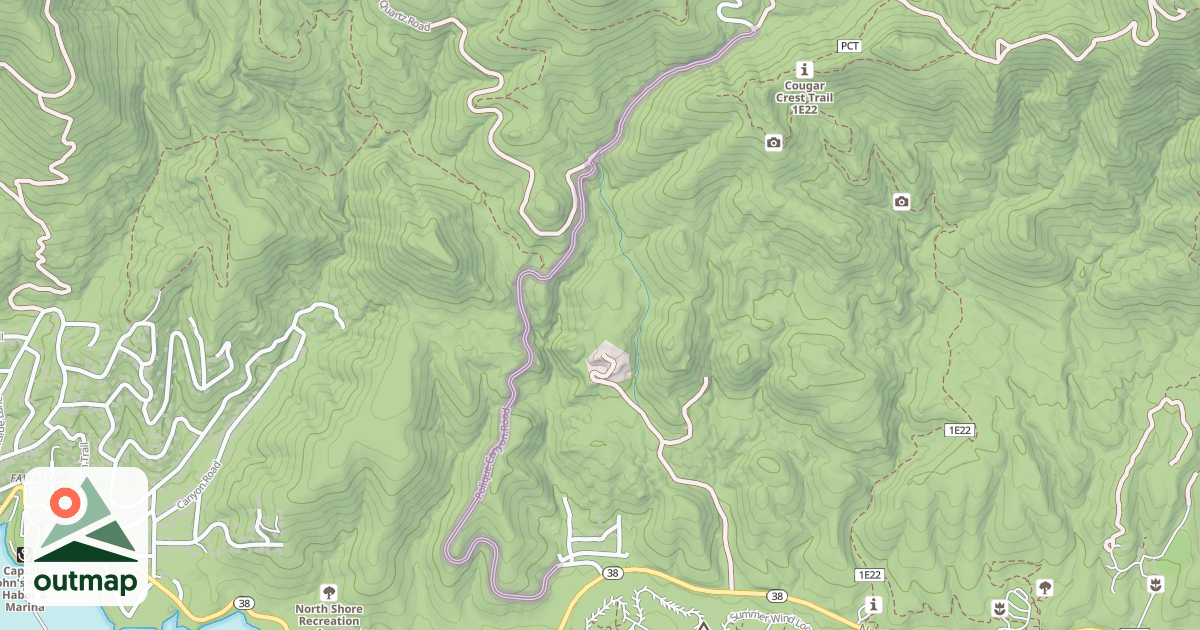 Map of Polique Canyon Road