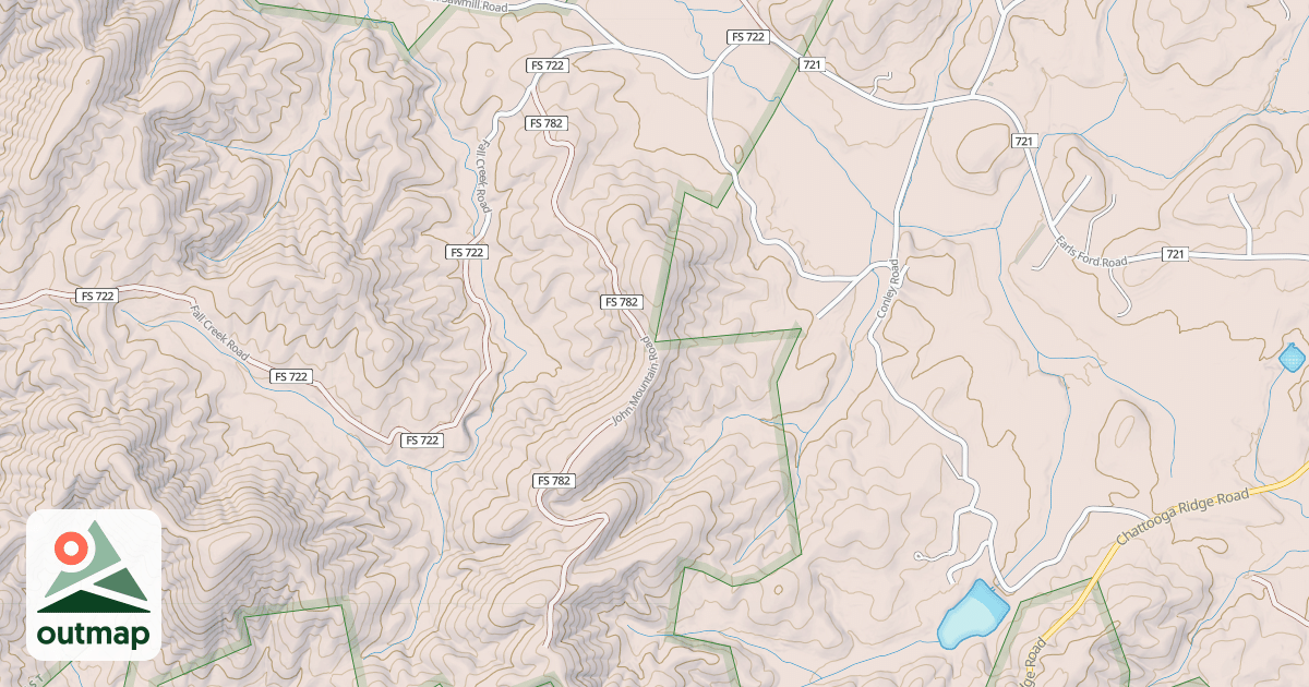 Map of JOHN MOUNTAIN