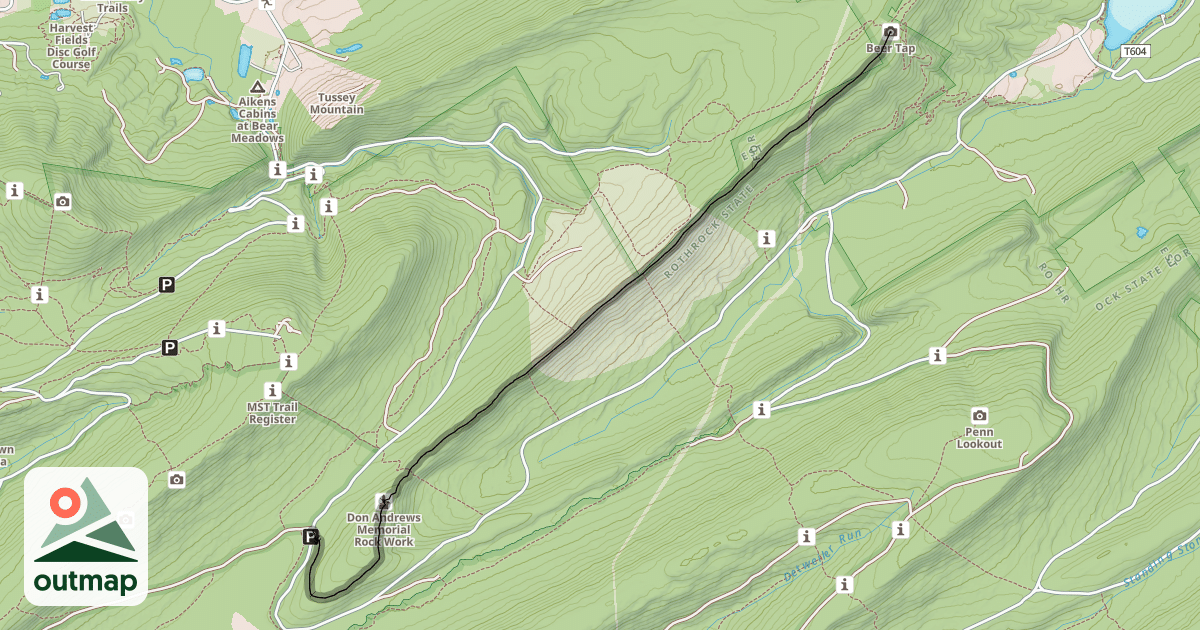 Map of Tussey Mountain Trail