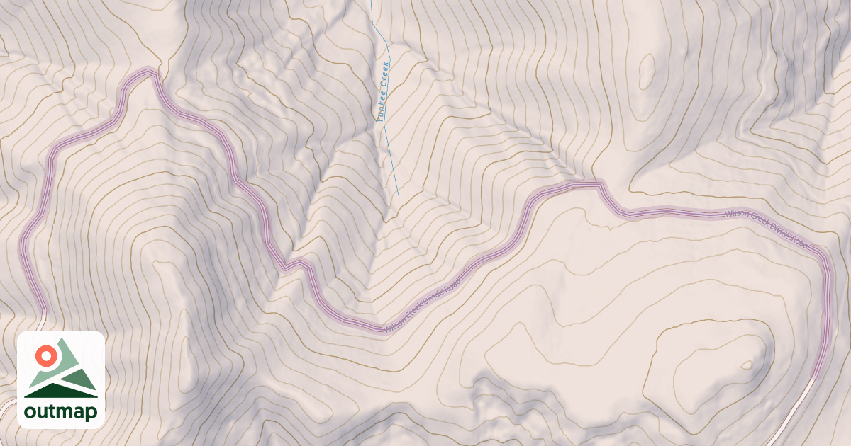 Map of Wilson Creek Divide Road