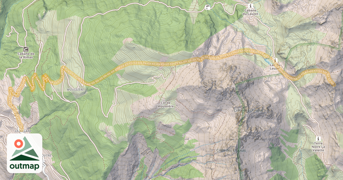 Map of Le Testas — Le Villard