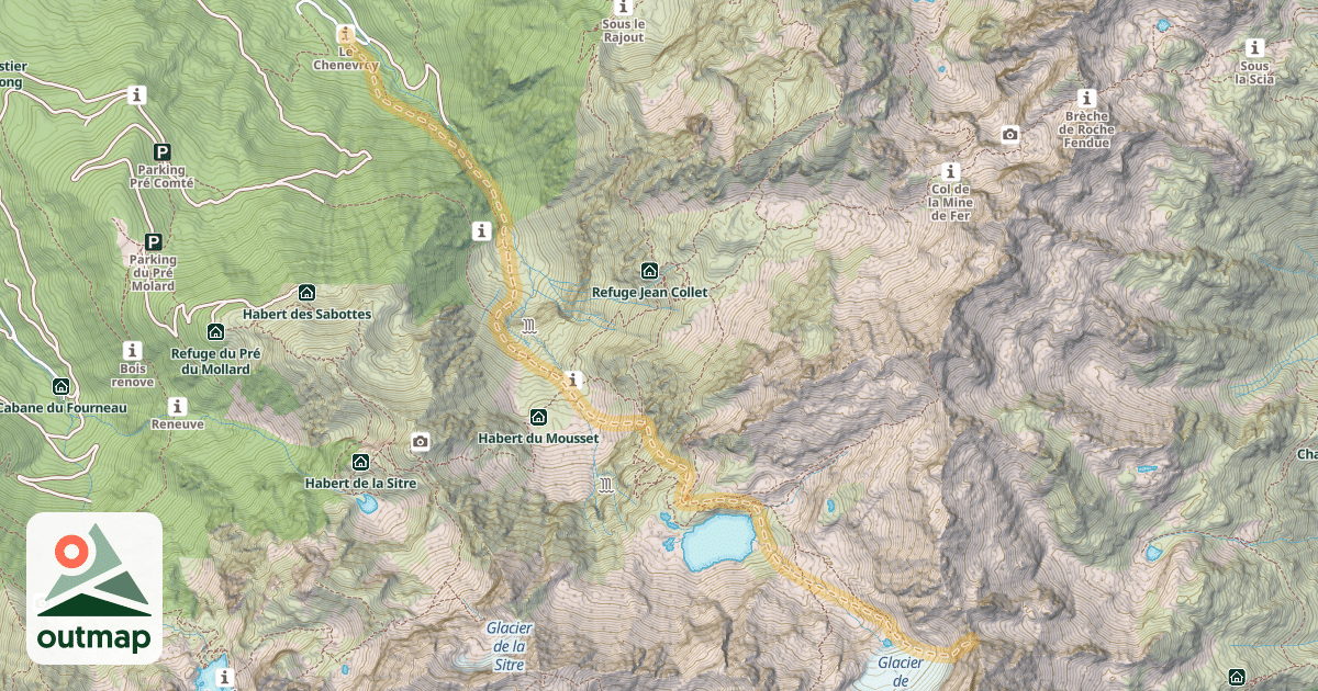 Map of Col de la Balmette — Le Chenevrey