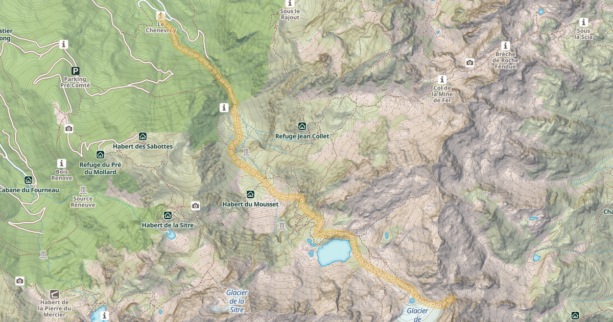Map preview of Col de la Balmette — Le Chenevrey