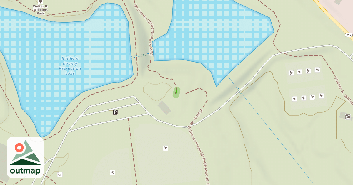 Map of Walter B. Williams Park MTB - Trail Head