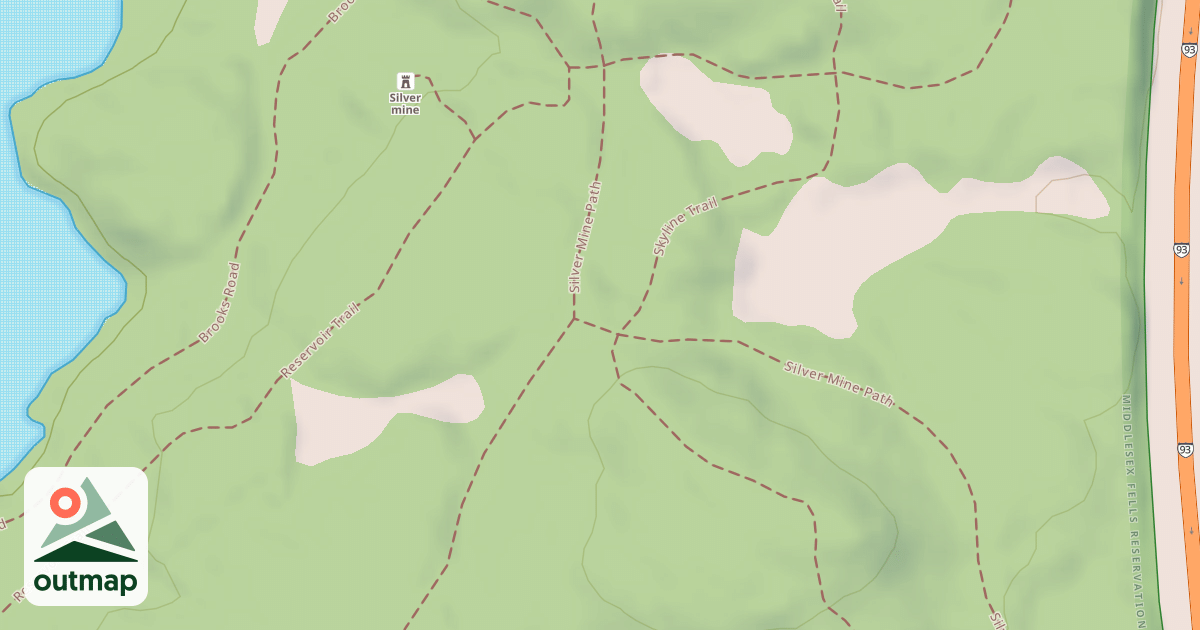 Map of Mountain Bike Loop/Silver Mine Road