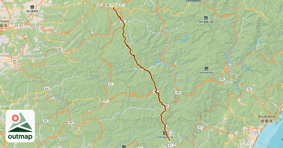 Map of Kumano Kodo Kohechi