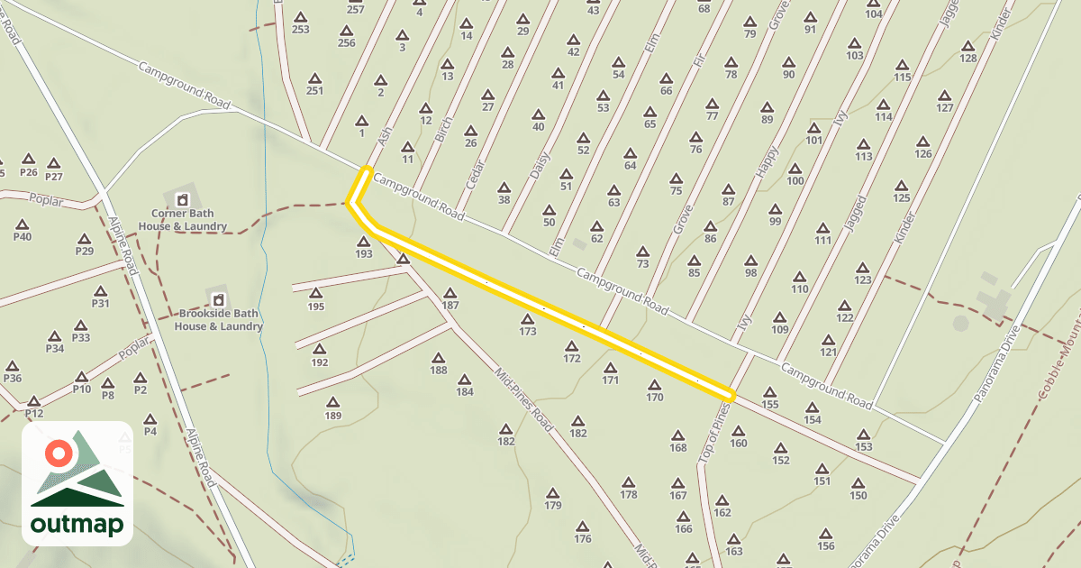 Map of Pines Road