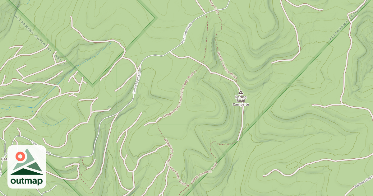 Map of Allegheny Snowmobile Loop