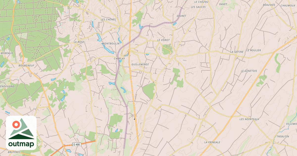 Map of Ligne d'Auxy-Juranville à Bourges