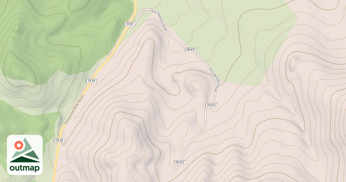 Map of PINK BOTTOMS