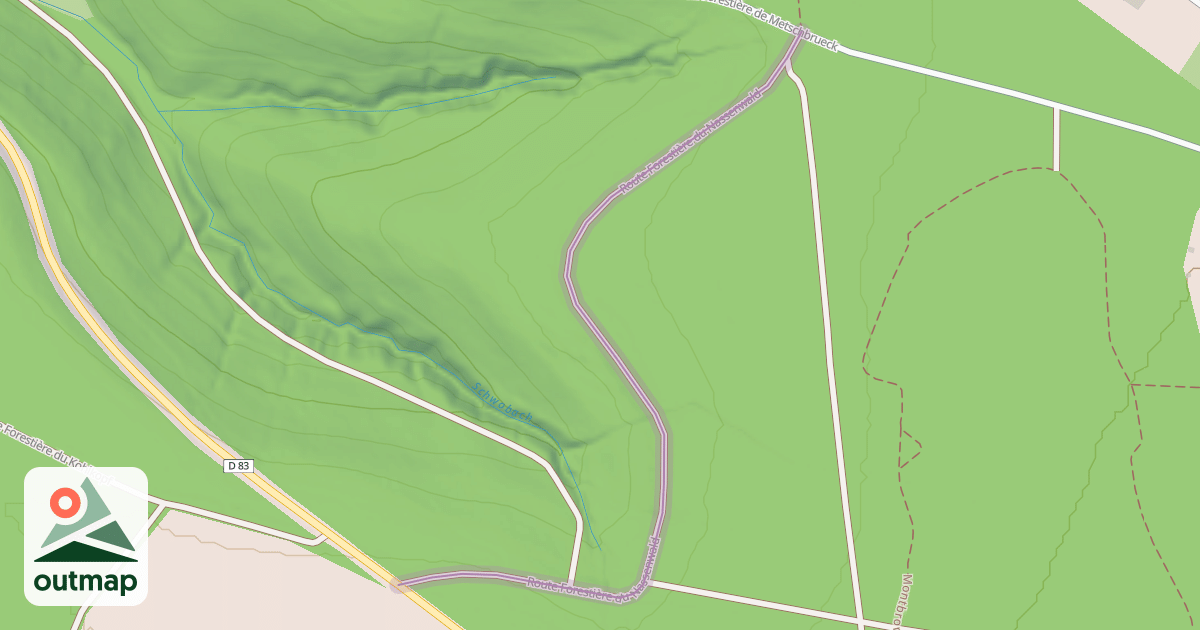 Map of Route Forestière du Nassenwald