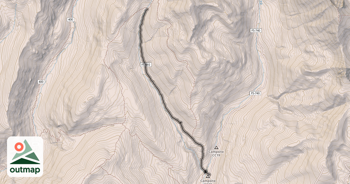 Map of Hunters Creek Trail