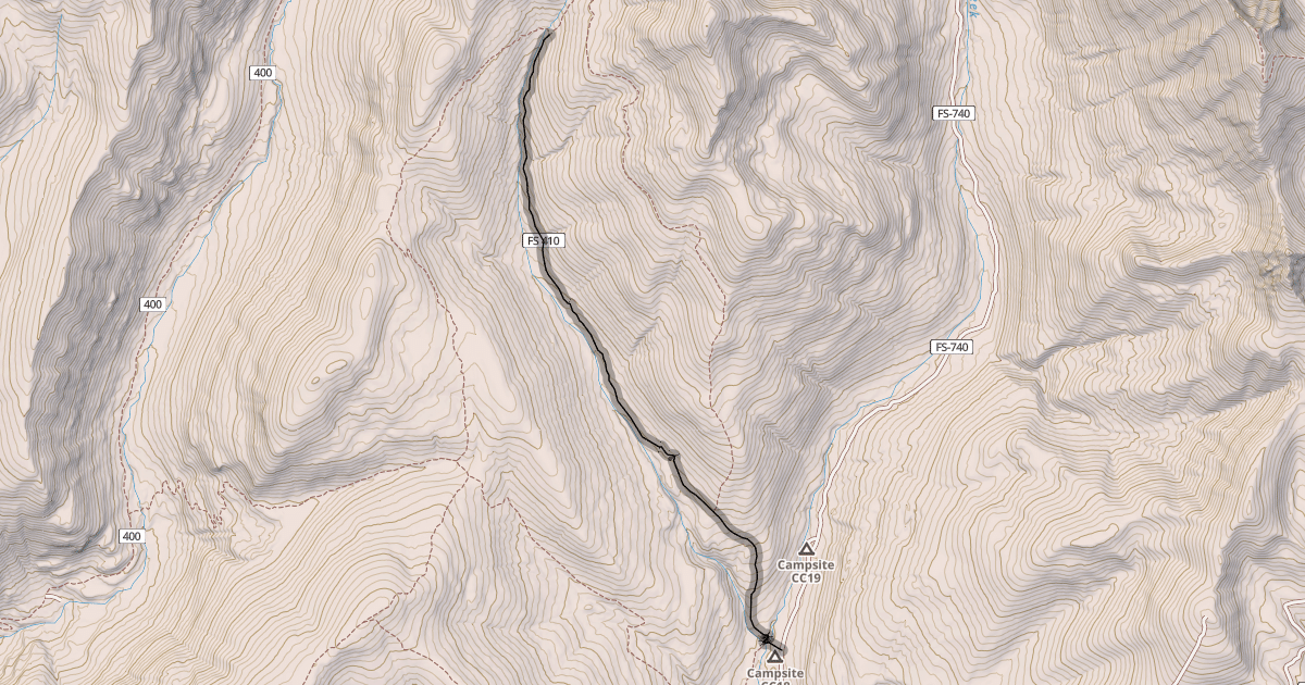 Map preview of Hunters Creek Trail