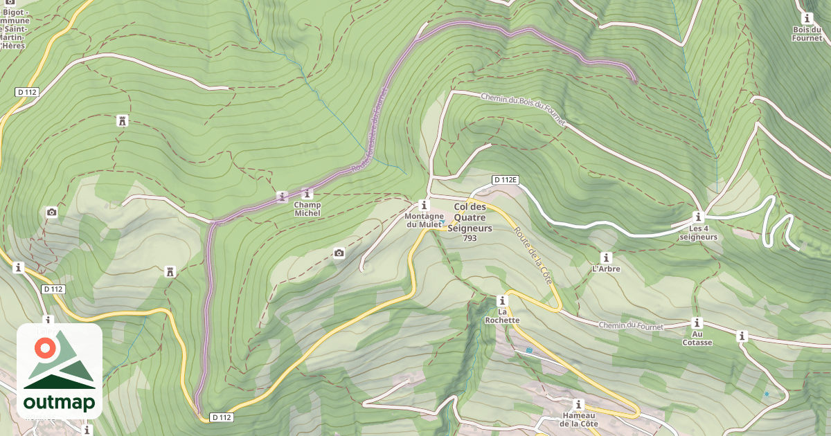 Map of Route forestière du Fournet