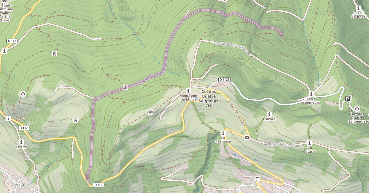 Map preview of Route forestière du Fournet