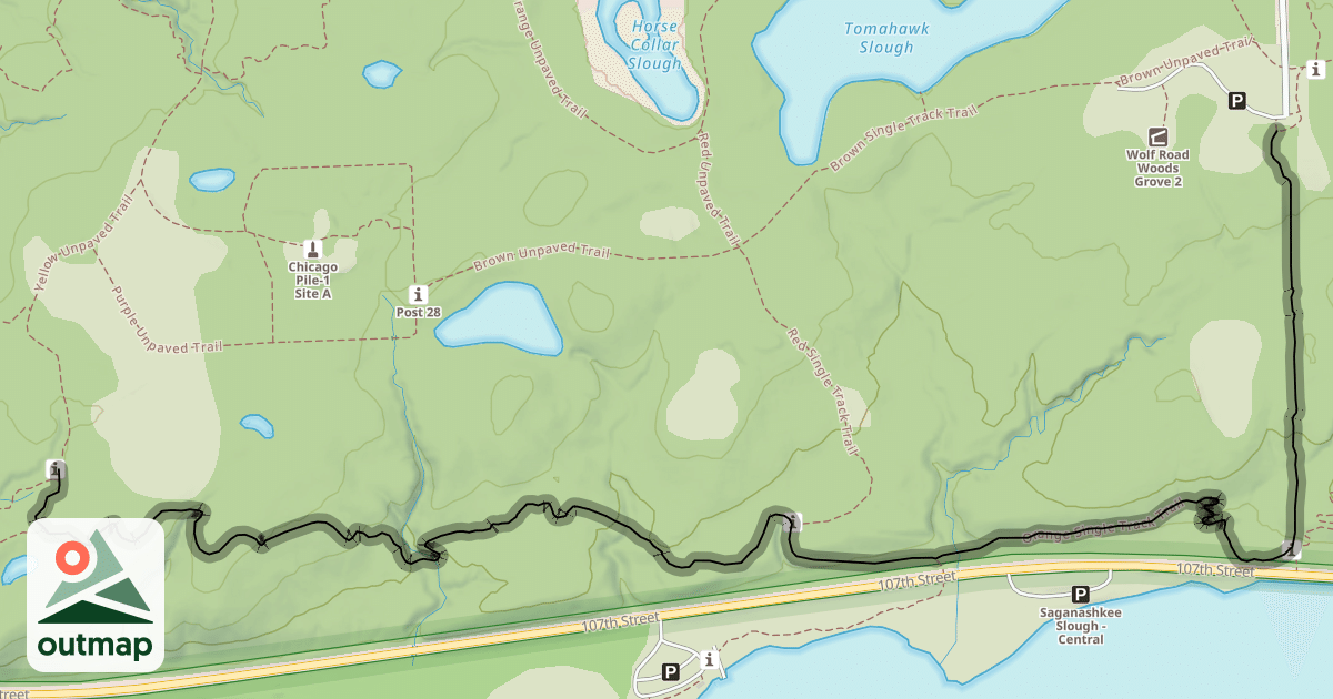Map of Orange Single Track Trail
