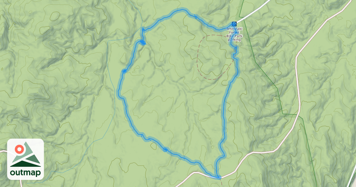 Map of Whirinaki Forest Mountain Bike Park Yellow Track