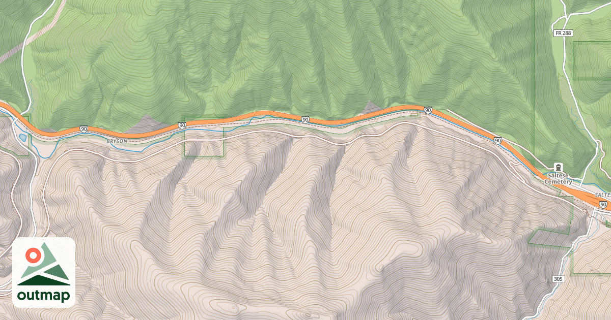 Map of NORTHERN PACIFIC RAILWAY BED
